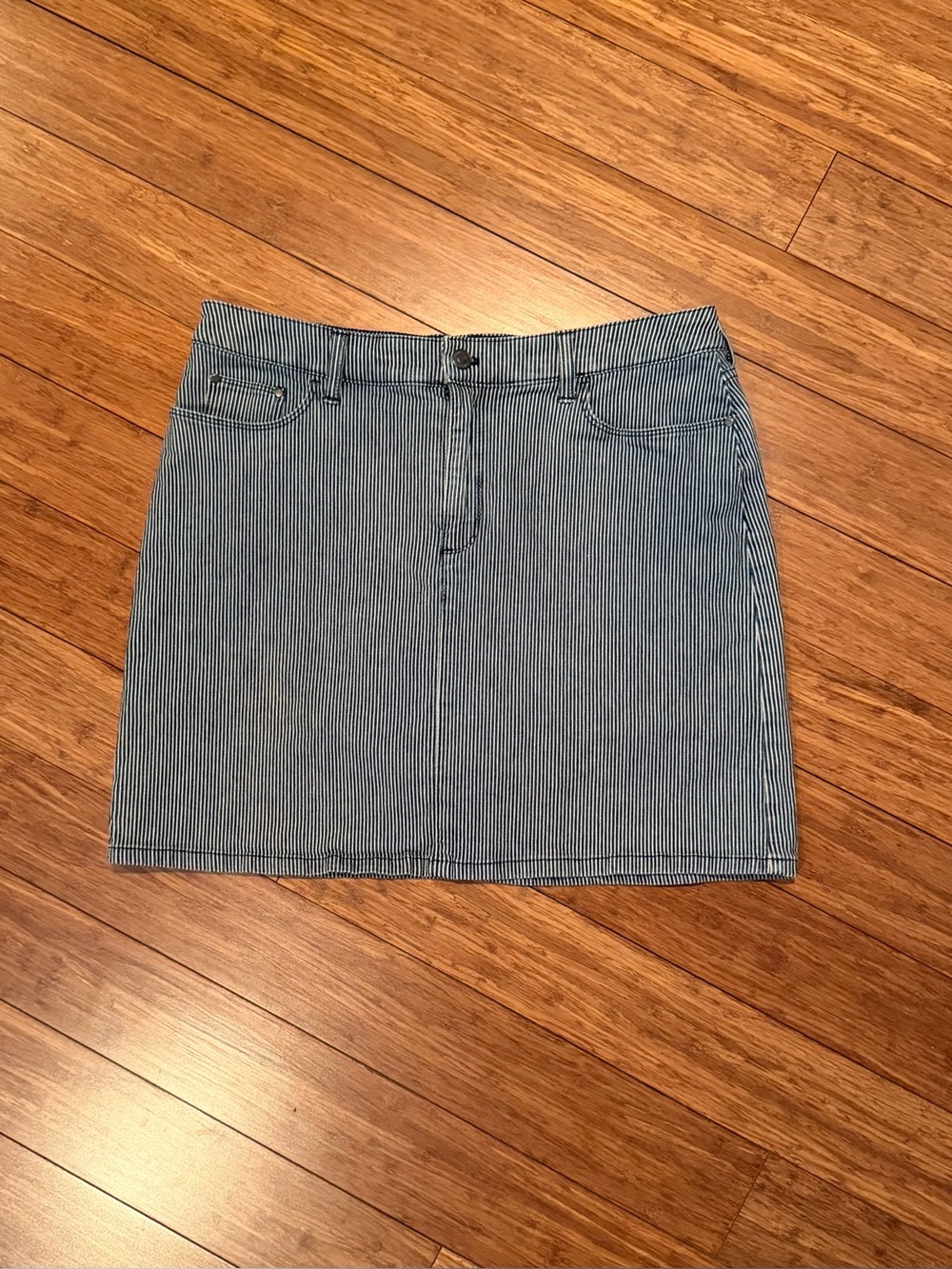 Classic Navy & White Striped Denim Skort, size 12